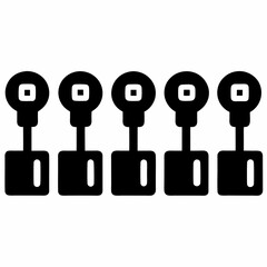 Short key icon set, black vector on white background.