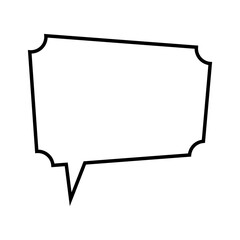 Speech Bubble Icon with Simple Design. Black and White Color. Vector Illustration.