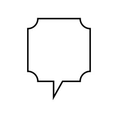 Speech Bubble Icon with Simple Design. Black and White Color. Vector Illustration.