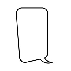Speech Bubble Icon with Simple Design. Black and White Color. Vector Illustration.