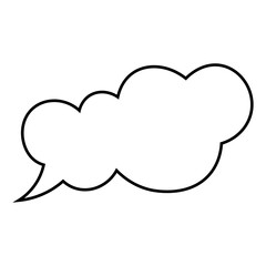 Speech Bubble Icon with Simple Design. Black and White Color. Vector Illustration.