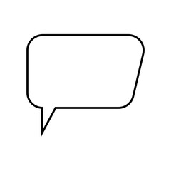 Speech Bubble Icon with Simple Design. Black and White Color. Vector Illustration.