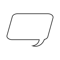Speech Bubble Icon with Simple Design. Black and White Color. Vector Illustration.