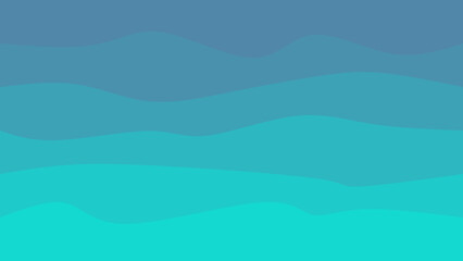 Smooth, undulating waves in a cool and vibrant gradient of blue and teal hues, creating a refreshing abstract background.