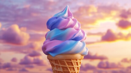 Colorful ice cream cone summer treat