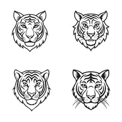 Tiger Head Logo Vector Illustration or EPS