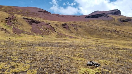 Green Valley and Red Mountains, Anantapata, Ausangate Trek, Peru