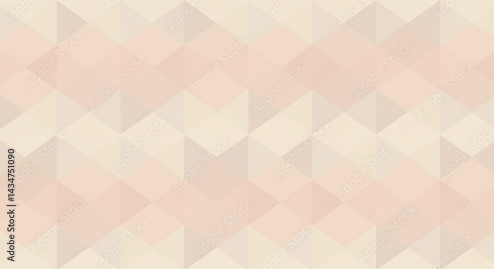 Poster abstract geometric triangle pattern in soft beige and peach colors