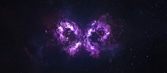 Celestial Purple Bloom: Ethereal Nebula Formation in the Cosmos Deepness