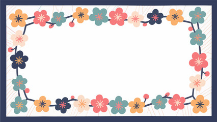 plum blossom Pattern, flower vector pattern surrounds a border.