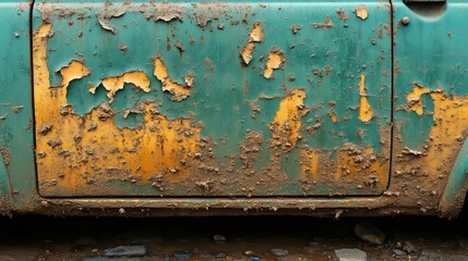 Weathered Car Door Showing Rust and Decay