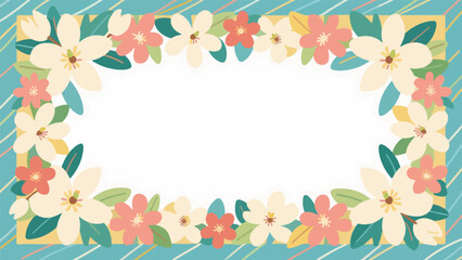 gardenia Pattern, flower vector pattern surrounds a border.