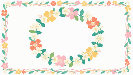 jasmine Pattern, flower vector pattern surrounds a border.