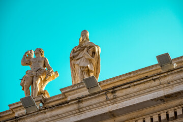 Naklejka premium The Papal Basilica of Saint Peter in the Vatican, or simply Saint Peter's Basilica, is a church of the Italian High Renaissance located in Vatican City, an independent microstate enclaved within the c