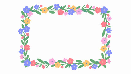 Verbena hybrida Pattern, flower vector pattern surrounds a border.