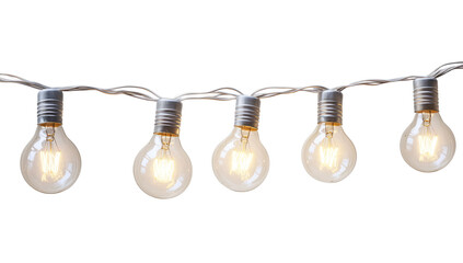 String Lights with Round Bulbs Glowing Indoors