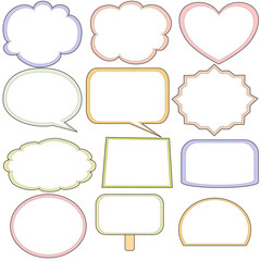 set of speech bubbles or text box