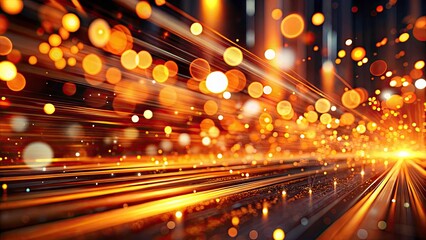 Abstract Orange Light Streaks Bokeh Background - Architectural Photography