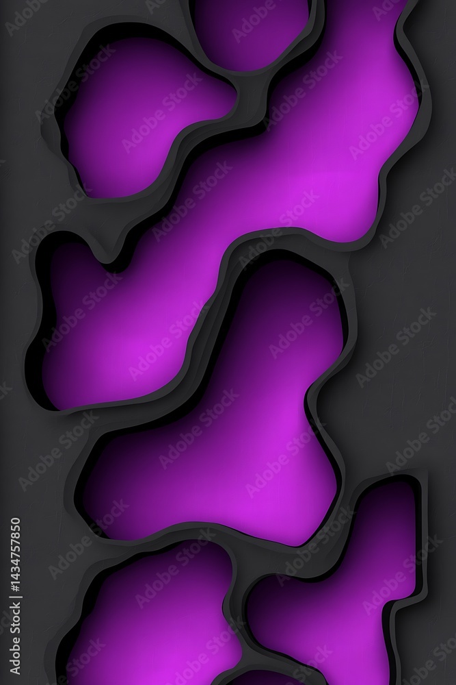 Aufkleber intriguing layered background with dynamic purple openings and dark borders