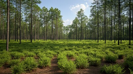 Obraz premium Sustainable Forestry Practices in Rural Economy Enhancing Realistic Growth in Pine Tree Forests