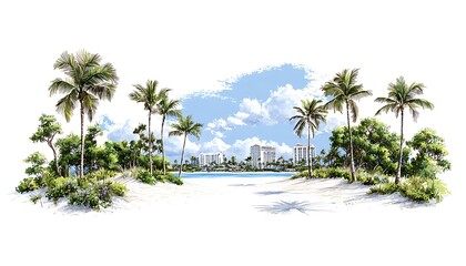 Obraz premium Tropical Beachfront View