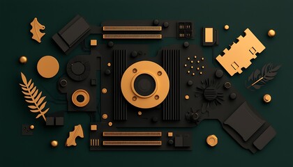 Circuit Board Art Deco Style