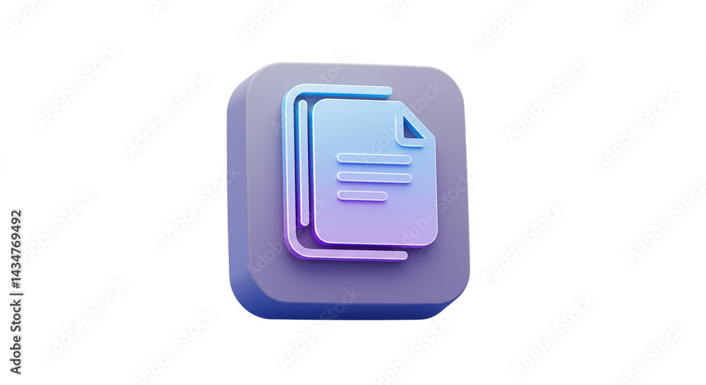 Poster social icons, advertising icons, business icons a stylized document icon with rounded edges and a gr