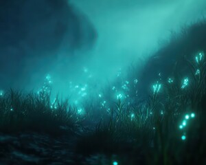 Fototapeta premium Glowing underwater forest