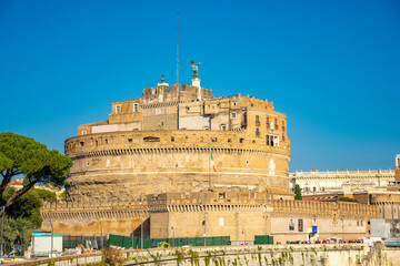 Castel Sant'Angelo, also known as Mausoleum of Hadrian, is a towering rotunda in Parco Adriano,...