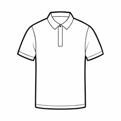 Men's polo collar T-shirt flat sketch fashion illustration drawing template mockup with front and back view. on white background.
