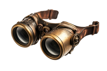 Steampunk Goggles with Rotating Lenses and Intricate Brass Fittings for Cosplay or Display On PNG Background