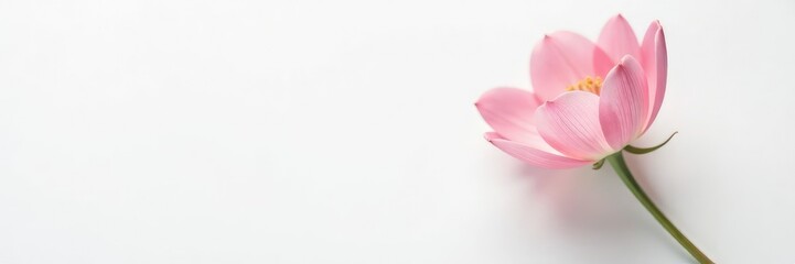 Simple and elegant flower against a plain white background, simplicity, calm, clean