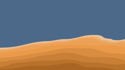 Abstract logo pattern of sand, dunes, beach, steep rocks, mountains, desert with wavy lines in beige. Logo template, icon, badge, pictogram, symbol, sign for tourism, travel, interesting places