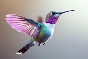 Fototapeta premium Graceful hummingbird in flight, showcasing vibrant colors.
