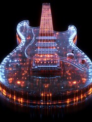 Illuminated Transparent Electric Guitar Design