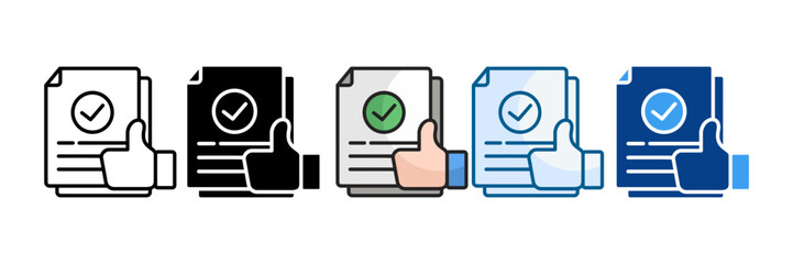 Approval Icon Set Multiple Style Collection