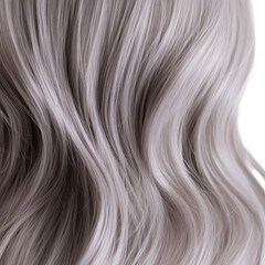 Naklejka premium Intricate flow of ash blonde tresses with a wispy texture on a clear foundation, capturing ethereal beauty
