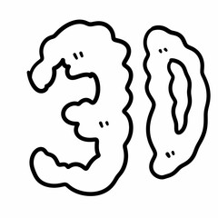 art cartoon doodle number 3D