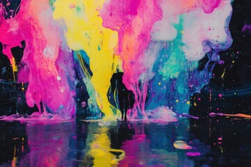 Abstract Colorful Liquid Explosions
