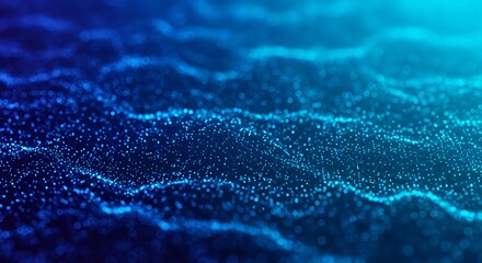 Abstract Network Connection with Blue Digital Dots Waving Background