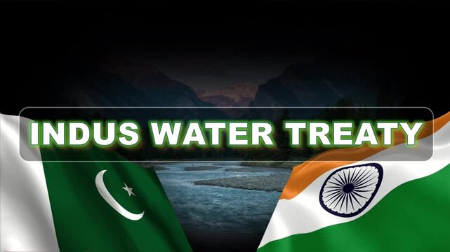 Indus Water Treaty Suspended Between Bharat and Pak Hydropolitics Concept. Illustrates Conflict Diplomacy, Environmental Issues, Geopolitical Implications, Pahalgam Kashmir, India vs Pakistan Relation