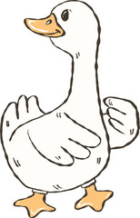 Funny Goose Meme Shirt Design, Hand Drawn Retro Cartoon. 