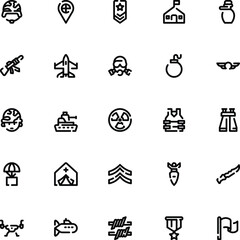 Army Dashed Line Icon Set