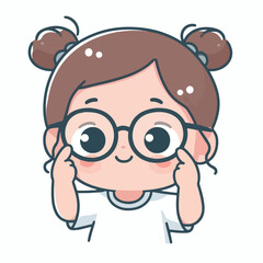 vector image of a little boy wearing cute glasses