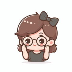 vector image of a little boy wearing cute glasses