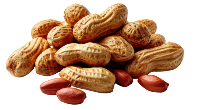 A Pile of Shelled Peanuts: Captivating visual of a collection of peanuts, some shelled, exuding the enticing essence of natural, wholesome food.