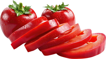 Vibrant Red Pepper: A visually captivating shot of a vibrant red pepper, sliced and ready for culinary exploration. The crisp, clean lines of the vegetable create an appetite-inducing visual treat. 