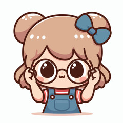 vector image of a little boy wearing cute glasses