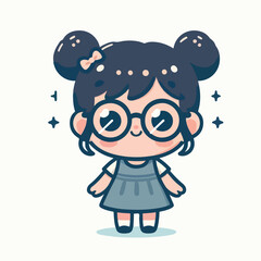 vector image of a little boy wearing cute glasses