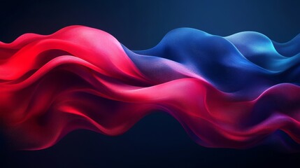Abstract Red and Blue Flowing Fabric: A Digital Art Masterpiece
